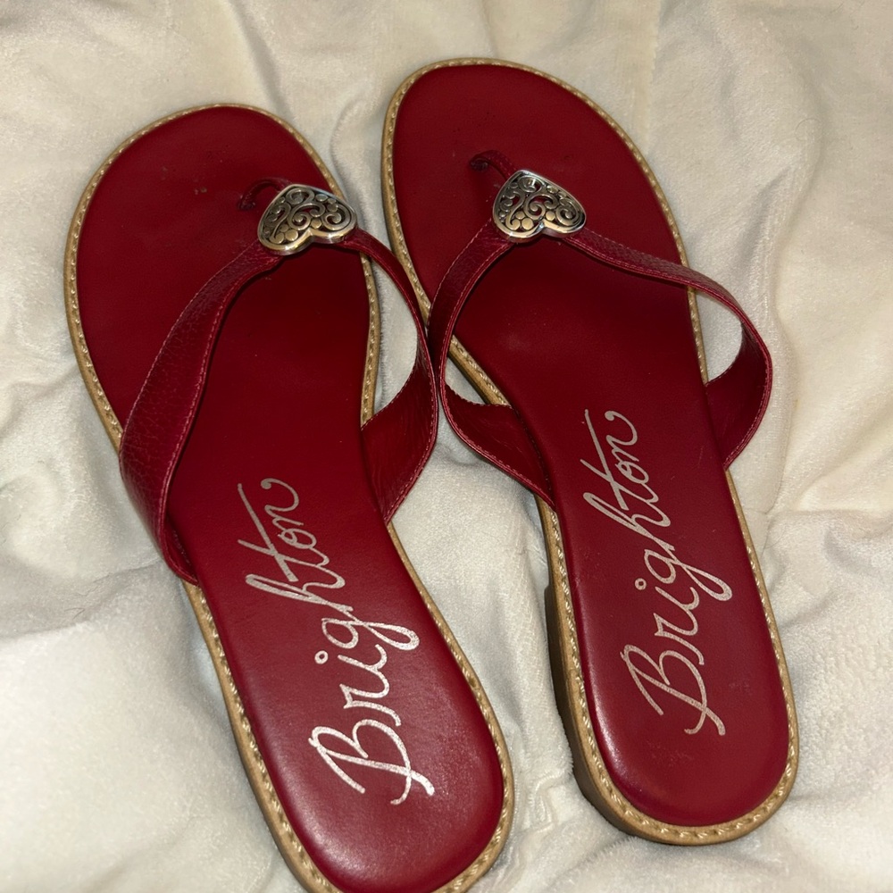 Brighton Red Leather Sandals